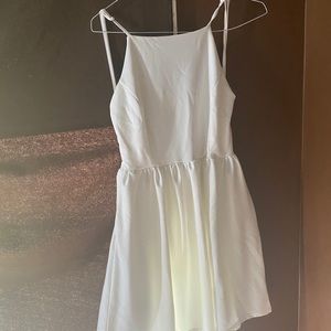 White strap backless dress